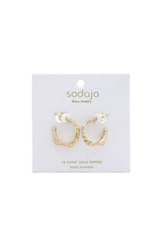 Sodajo Organic Shape 18k Gold Dipped Earring