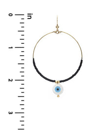 Seed Bead Evil Eye Dangle Round Earring