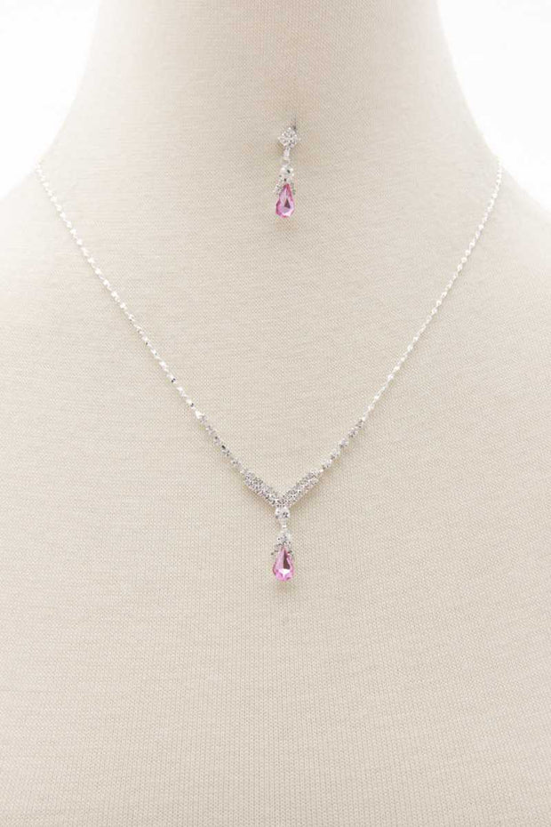 Dainty Crystal V Necklace