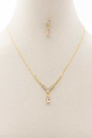 Dainty Crystal V Necklace