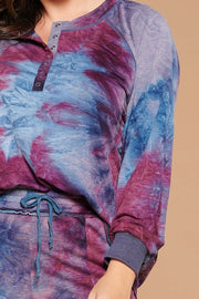 Tie-dye Printed French Terry Knit Loungewear Sets